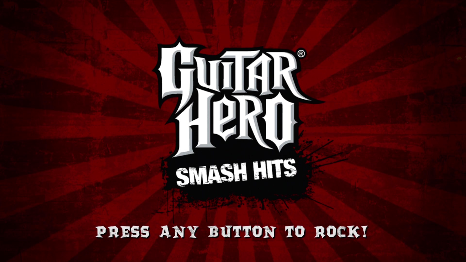 Guitar Hero Smash Hits title screen for Xbox 360